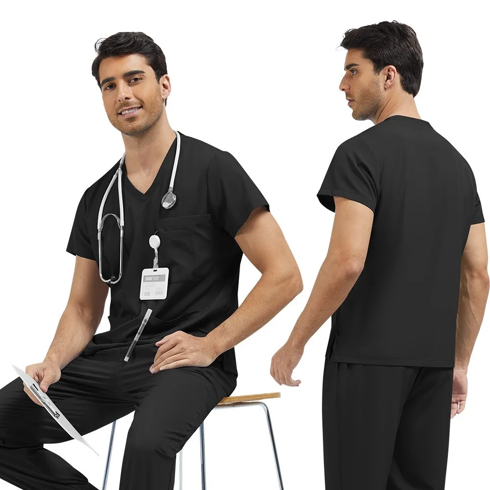 

Outerwear Loungewear High Elastic Men's Workwear Set Thin Breathable Quick Dry Versatile Doctor Nurse Scrubs