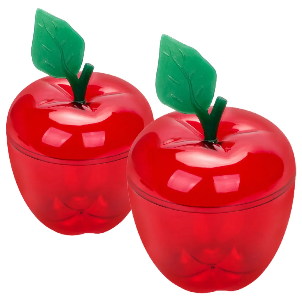 

2Pcs Apple Shaped Gift Boxes Christmas Decor Plastic Containers Red Clear Jar Storage Party Favors Holiday Treat Box Toy