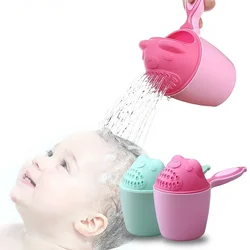 Gorros de baño de dibujos animados para bebés, taza de champú para niños, cucharas de ducha para niños, taza para lavar el cabello, herramienta de baño para niños