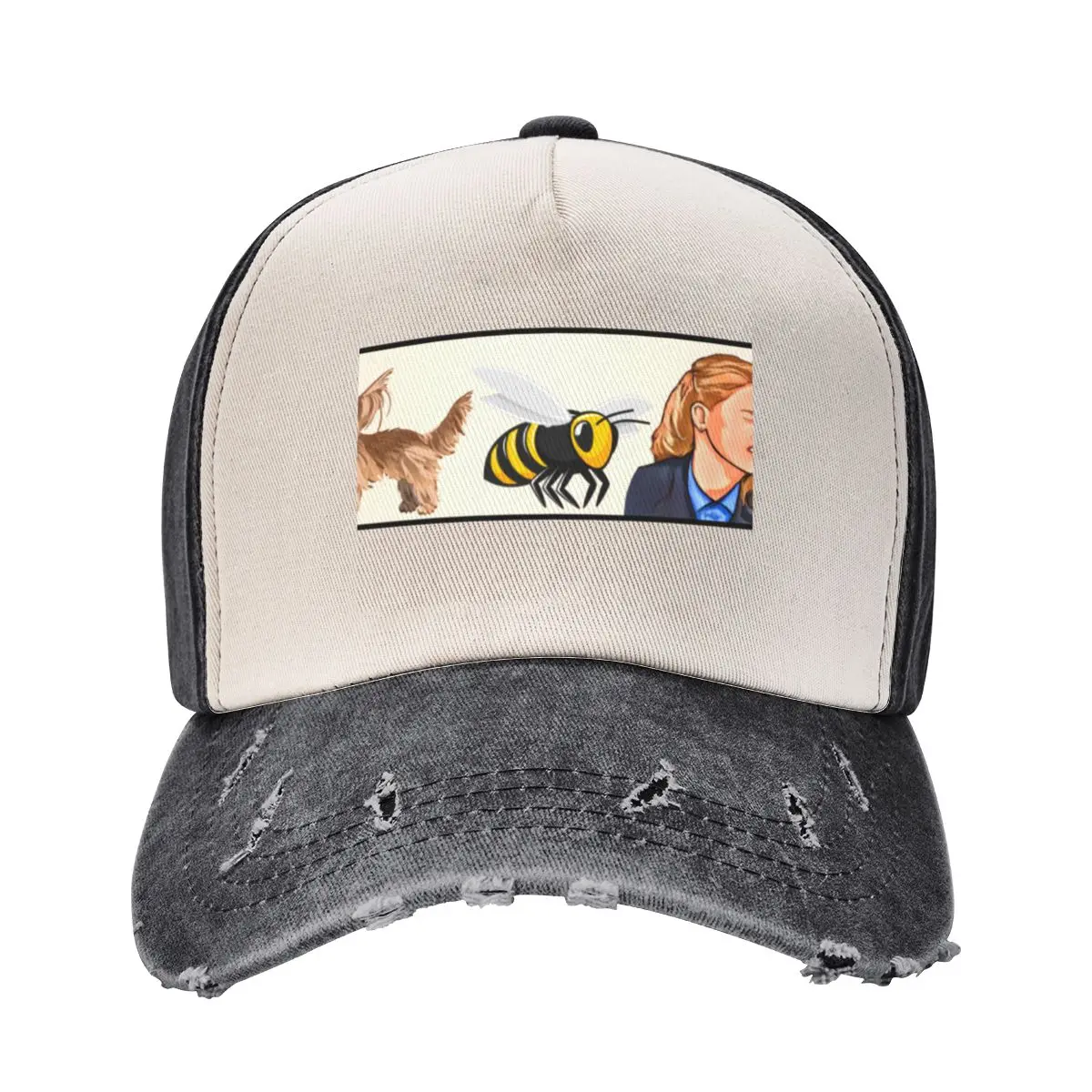 

My dog stepped on a bee funny amber Johnny dep mega pint court trial lawyer Baseball Cap beach hat derby hat Girl Men's