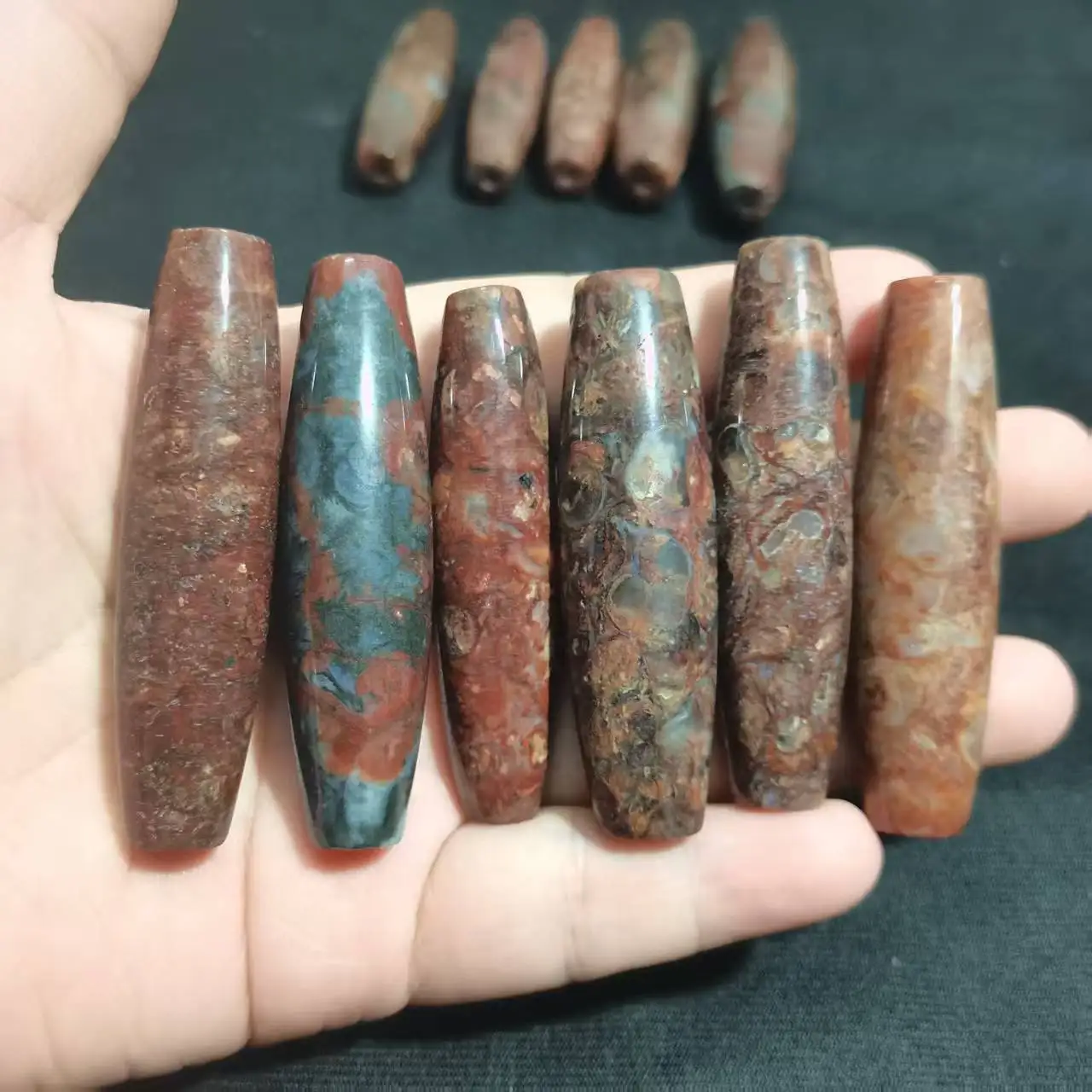 11pcs/lot Red Conch Shell Dzi Beads Powerful Amulet The world strongest energy beads for Pendants Necklaces