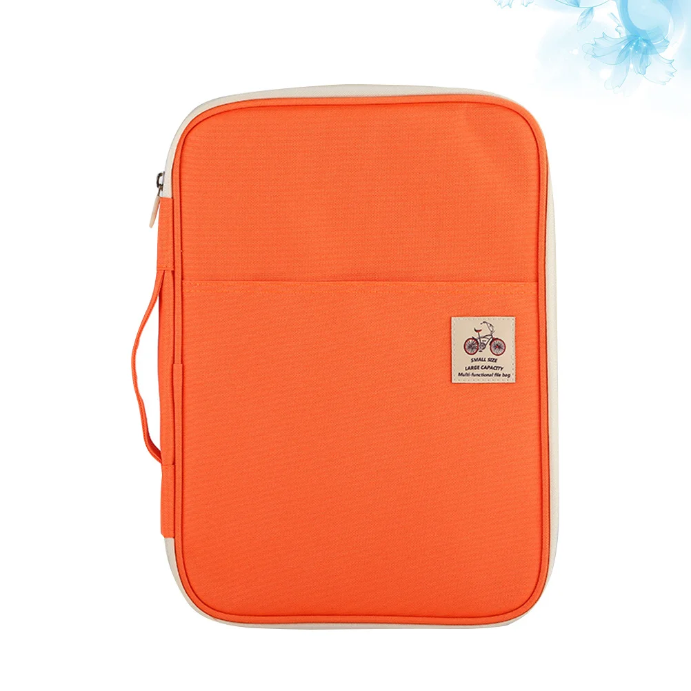 

Multi-Functional A4 Document Bag Navy Waterproof Portfolio Organizer Business Trip Travel Zipper Briefcase Storage Case