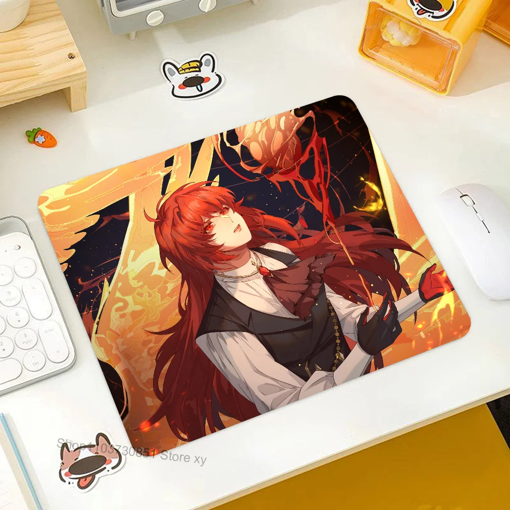 

Diluc Ragnvindr Genshin Impact Mousepad RGB Small Size Gaming Mouse Pad With LED Light Desk Mat Super Smooth Non-slip Rubber