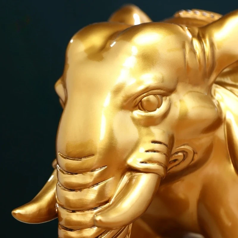 Fortune Attraction Feng Shui Elephant Ornament Pair Living Room TV Cabinet Office Relocation Opening Decoration Gift