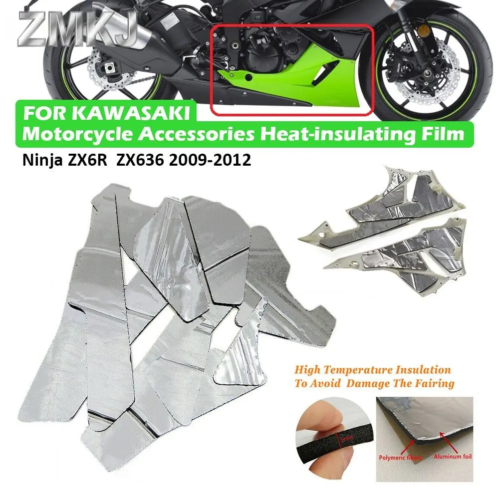 

For Kawasaki Ninja ZX6R ZX-6R ZX 636 2009-2012 Heat Shield Fairing Melting Protection Pre-Cut Insulation Sponge Motorcycle Parts