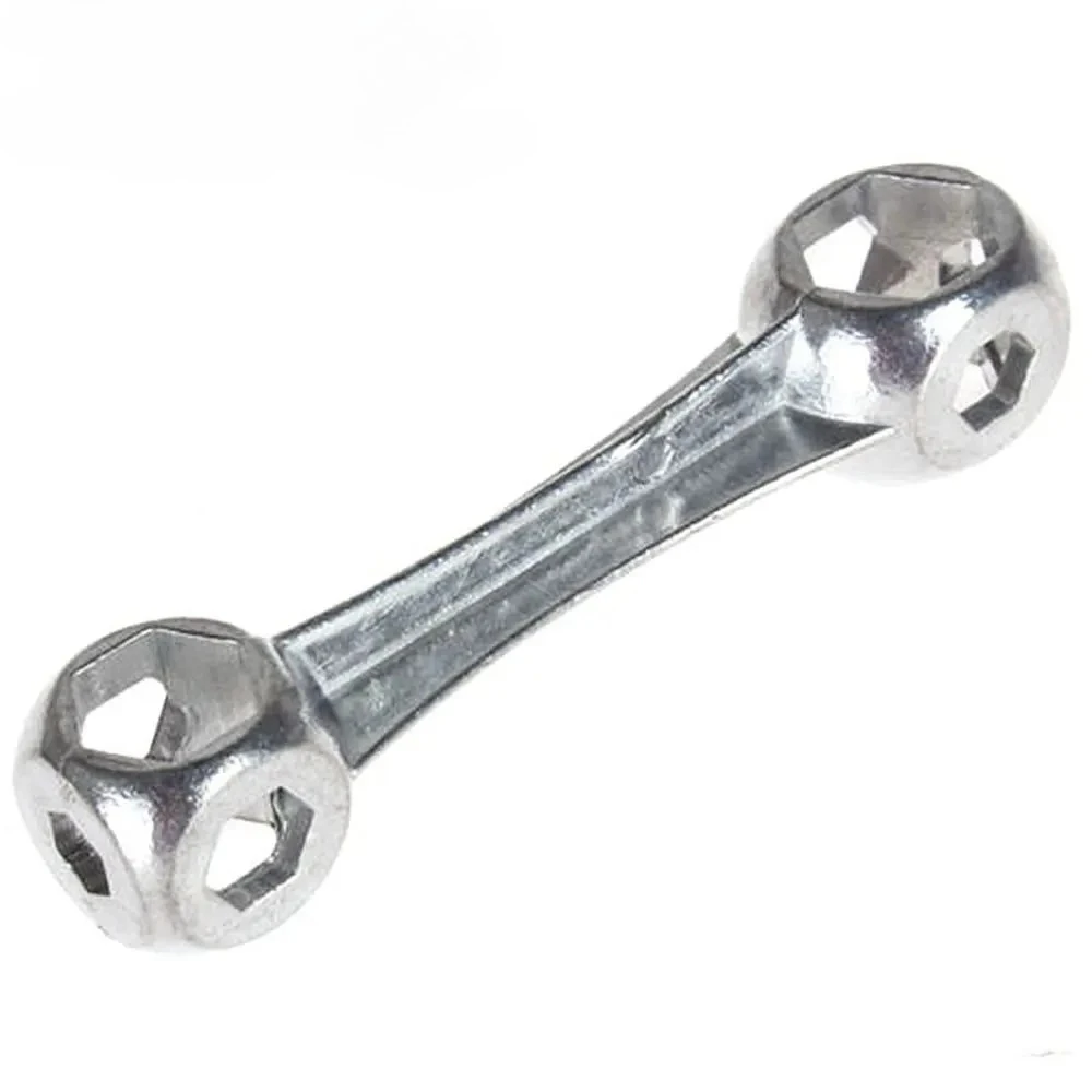 1Pc 10 in 1 Galvanized Steel Hexagon Wrench Durable Bicycle Bike Repair Tool Bone Shape Hexagon Wrench Spanner 10 Holes Size 6-1