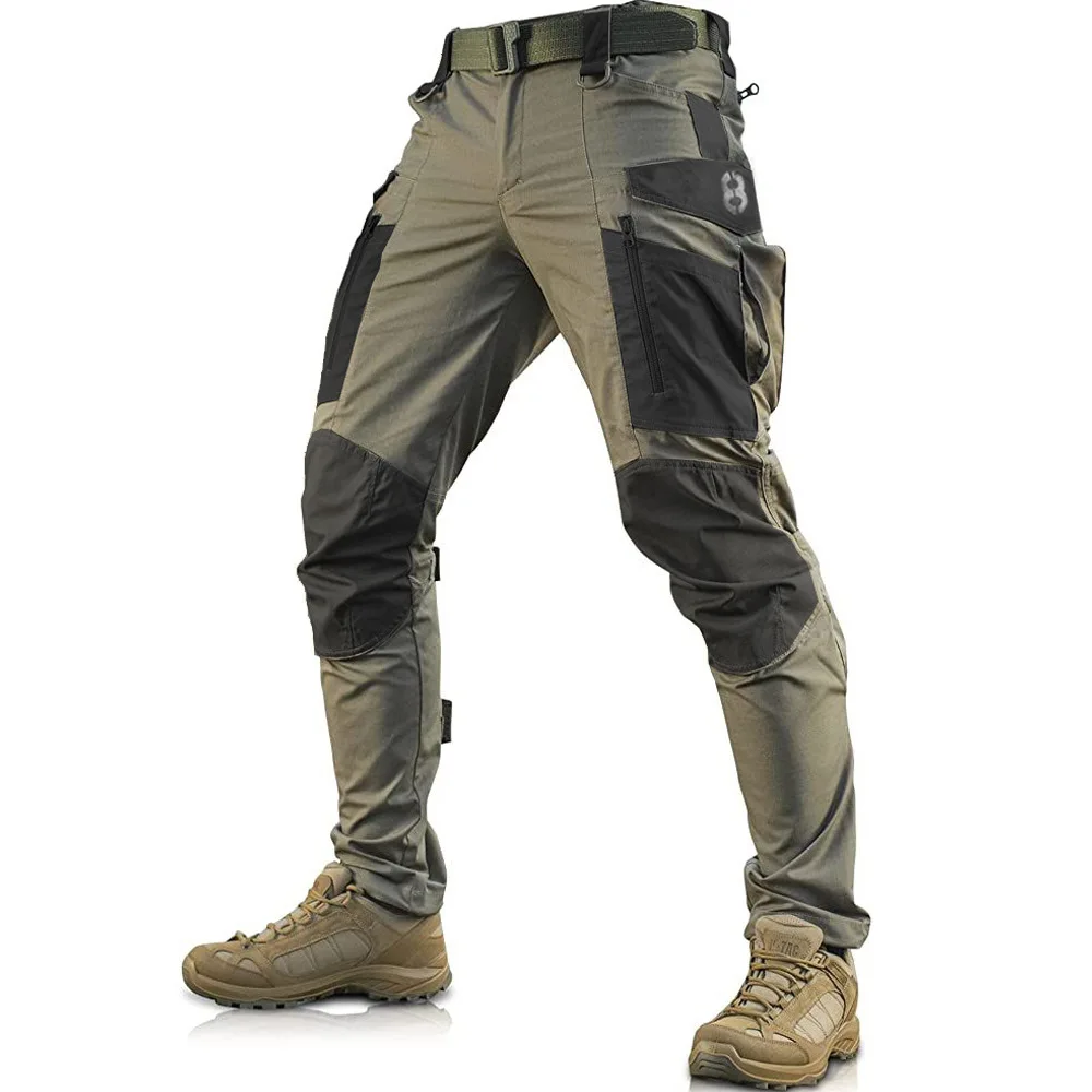 Men\'s Cargo Pants Outdoor Quick Drying Wear-Resistant Pocket Tactical Pants Mountaineering Outdoor Tactical Strong Man