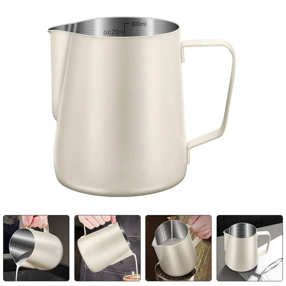 

Кувшин для латте-арта из нержавеющей стали, для взбивания молока, для эспрессо-машин, профессиональная чаша для вспенивания кофе с эргономичной ручкой