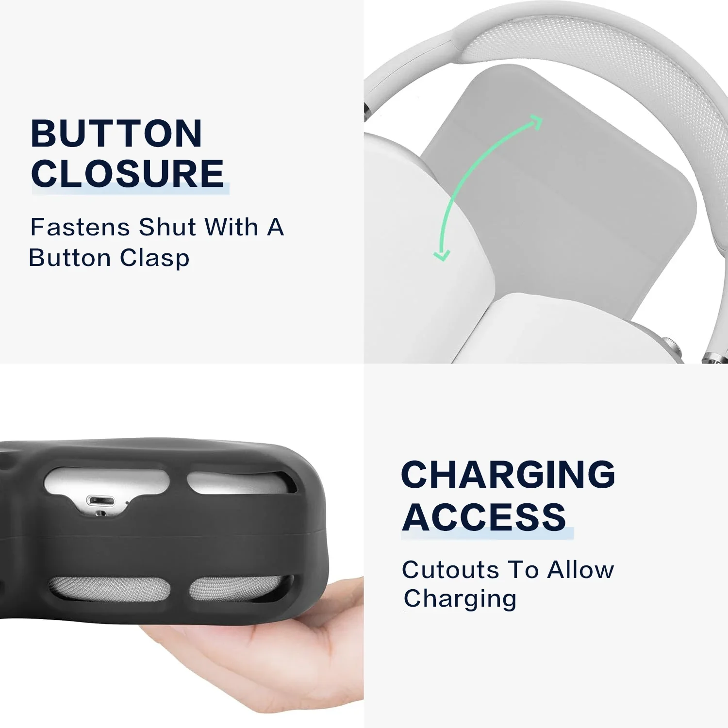 غطاء حماية مصمم لحافظة Airpods Max، حافظة واقية لسماعات الرأس مناسبة لـ AirPod Max يدعم وضع النوم، مضاد للخدش