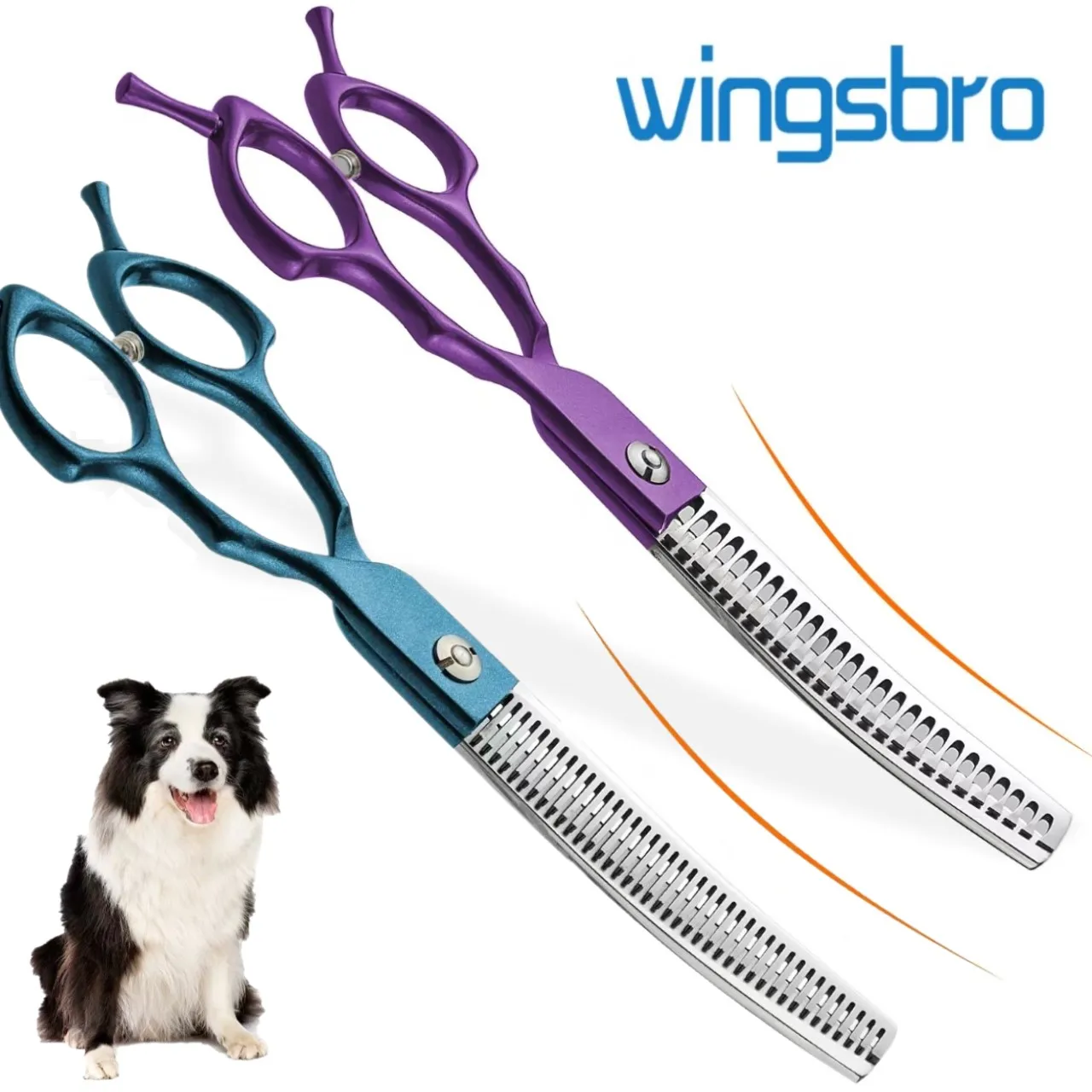 

7 inch Dog Curved Chunkers Shears Curved Thinning scissors Stainless Steel Dog Grooming Scissors For Pet