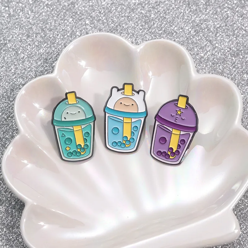 Adventure Time Around The Cartoon Bottle Shape Brooch Alloy Pins Clothing Lapel Pins Bag Accessories Jewelry Gift To Friends