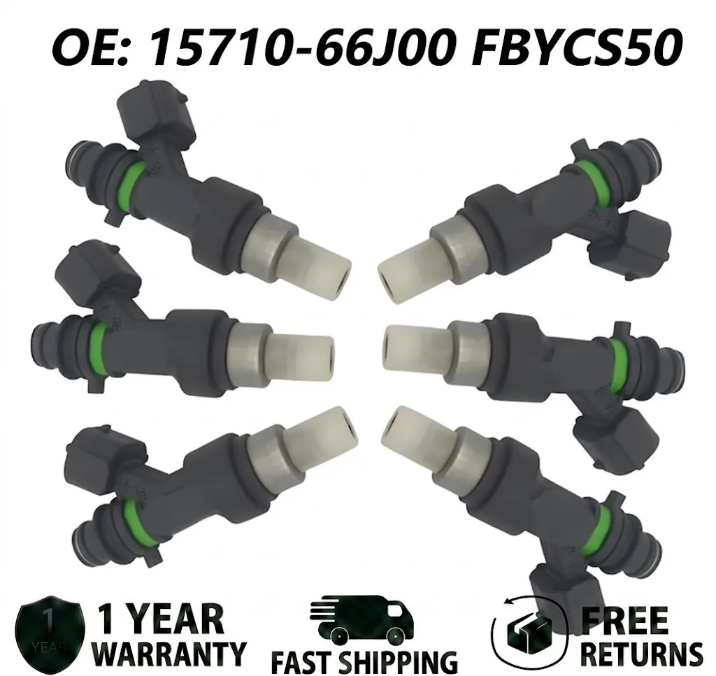 

6pcs Fuel Injectors for Suzuki Grand Vitara 2.7L V6 2006-2008, Replacement Part 15710-66J00, High Efficiency Nozzle Set