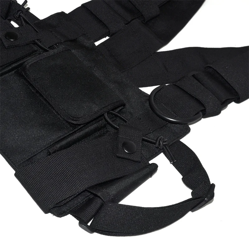 SOETAC Fashion Tactical Chest Bag Hip Hop Vest Bag Functional Security Guard Waist Pack Black Outdoor Chest Rig Streetwear