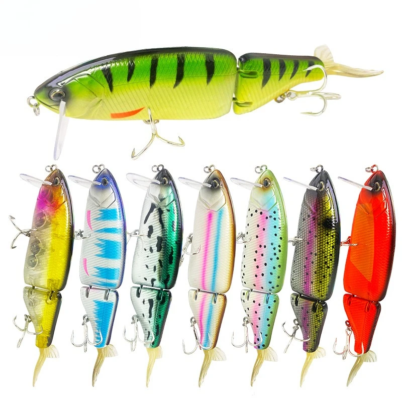 1 Stück mehrteiliger Kunststoffköder 16cm / 59g Bionischer Köder Wobbling-Typ Blutrillenhaken Silikon-Schwanz Salzwasser-Angelausrüstung