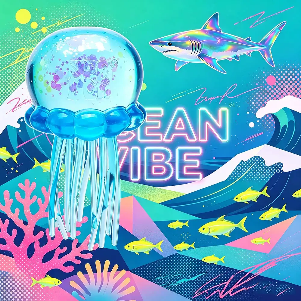 

New Confirmed Needoh Fuzz Ball Jellyfish Squishy Blind Box Stress Relief Anti-Anxiety Squeeze Toy Party Prop Gift wholesale