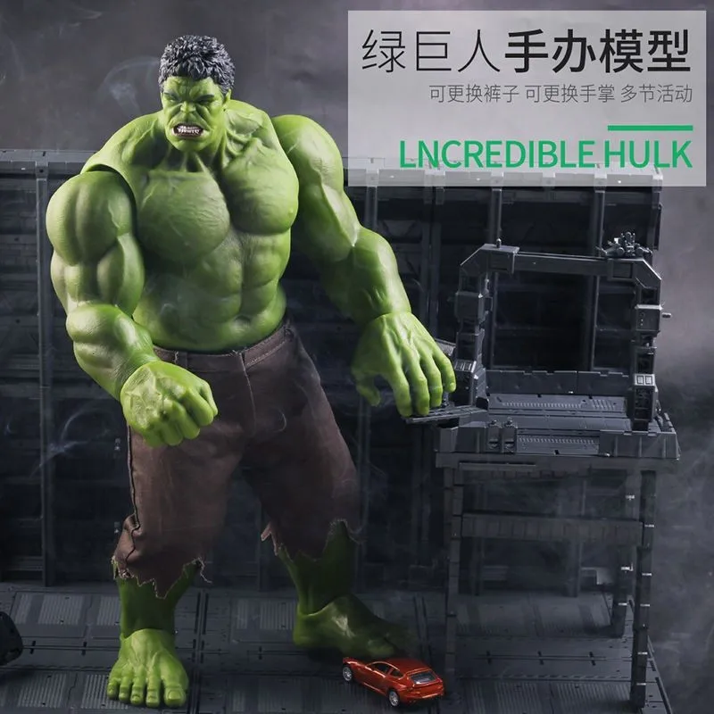 42CM Marvel Hulk Action Figures Anime Characters Desktop Ornaments Large Hulk Doll Model Boy Collection Toys Birthday Gift