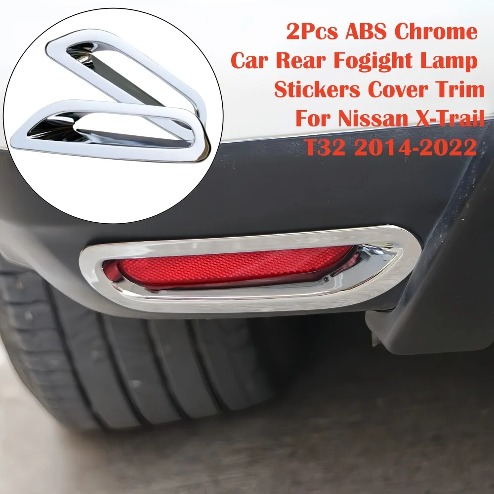 

CarParts ABS Chrome Rear Fog Lamps Back Fog Light Trim Brake Lights Cover for Nissan X-trail Xtrail T32 2014-2020 Accessories