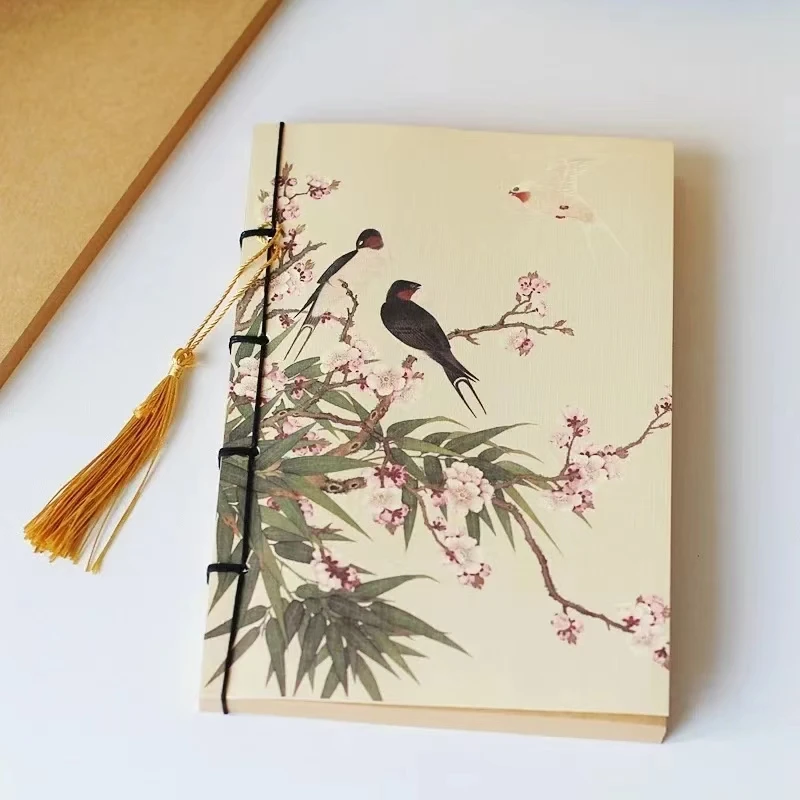 Chinese Retro Personal Diary Notebook Antique Tassels Blank Kraft Jounals Sketchbook Notebooks Notepad Student Stationery