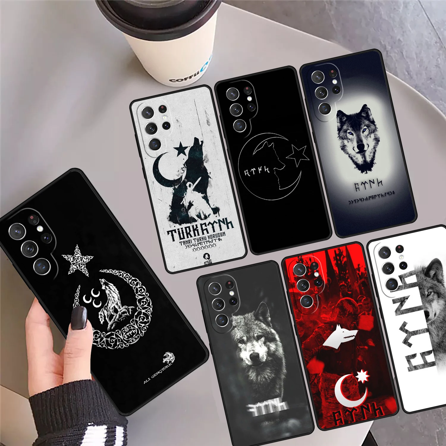 Turkish language bozkurt gray wolf Phone Case Cover For Samsung S24 Ultra 23 S22 Plus S21fe Lite S20 S9 S10 Note 10 Pro 20