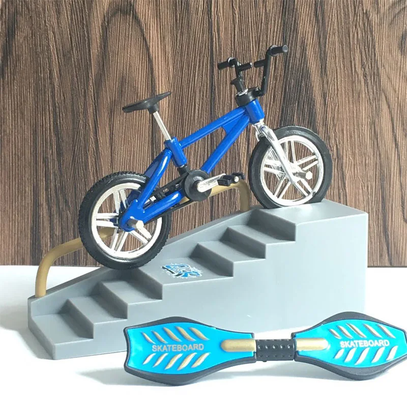 Ensemble de jouets de planche à roulettes de doigt de vélo de doigt, modèle de vélo de simulation, jeu de bureau, accessoires pour enfants, jouets d'instituts soulignés