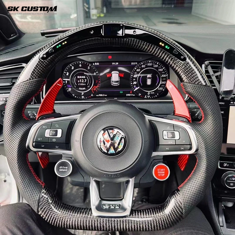 Carbon fiber Steering Wheel Shift Paddle Extension For Volkswagen Golf7 MK7 GTI R-line GTE Polo Scirocco Sagitar GLI Lamando GTS