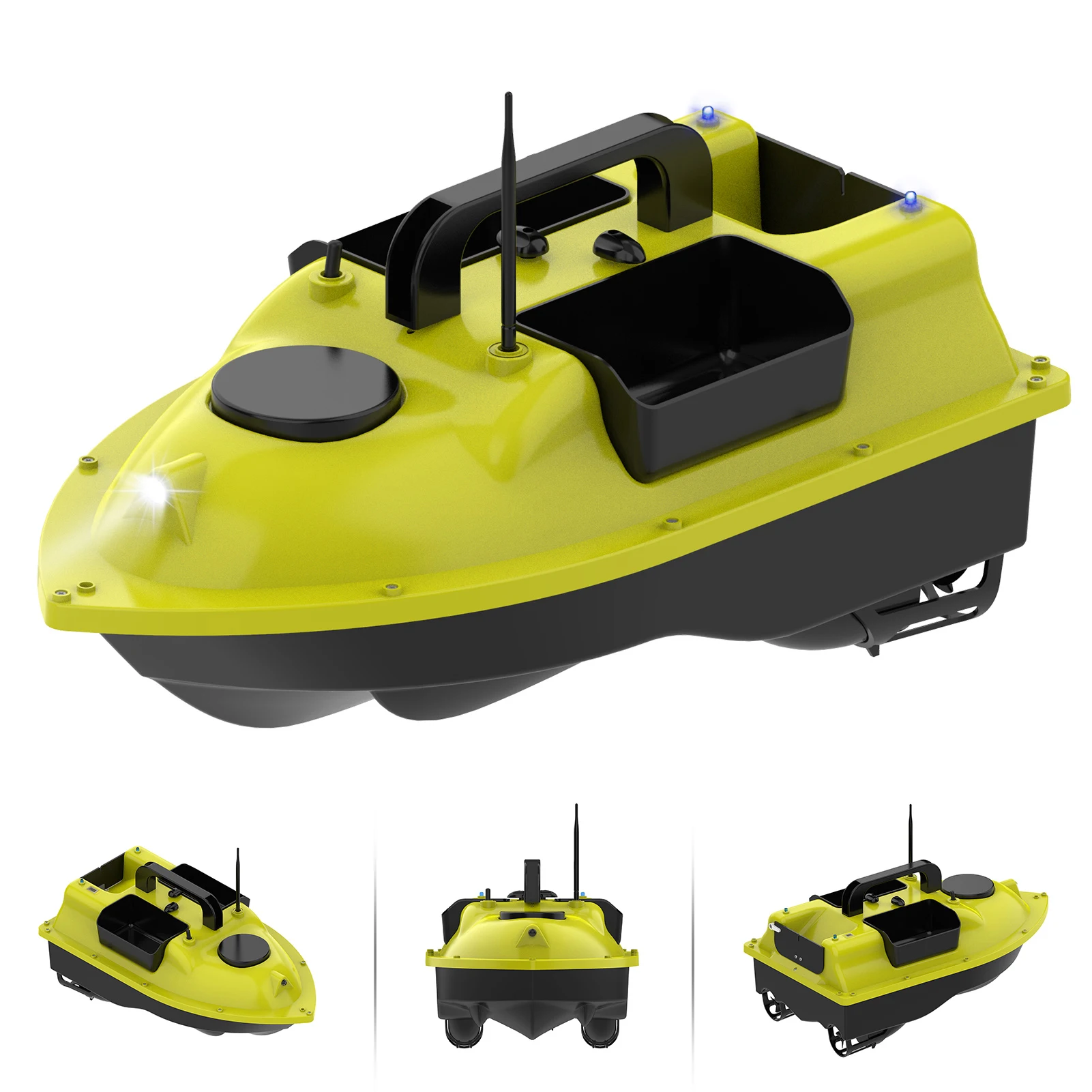 GPS Fishing Bait Boat with 3 Bait Containers Automatic Bait Boat with 400-500M Remote Range