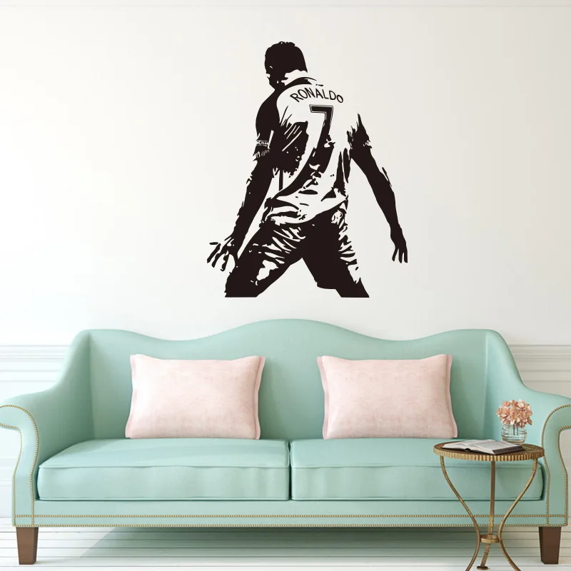 1 pc colorful cool football player Wallsticker for soccer fan Decal Art Vinyl Stickers for Kids Room Decor Art Decor Wallpaper