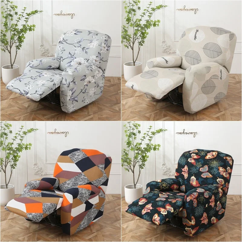 Stretch Floral Recliner Cover Elastic Sofa Cover Couch Cover Spandex Slipcovers Sofa Towel Armchair Case Anti-Dust Lazy Boy Sofa