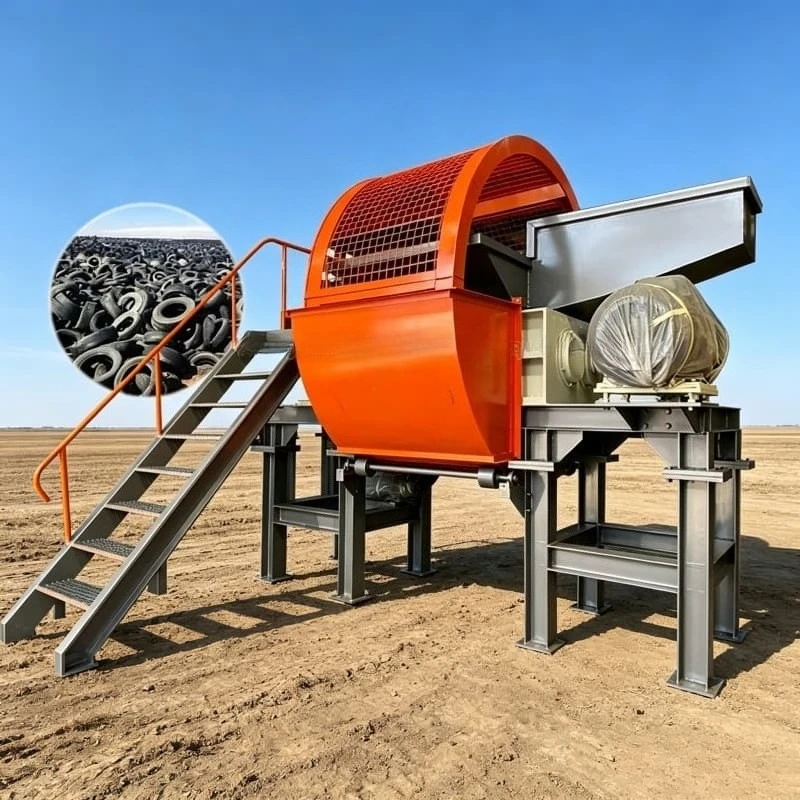 Full Automatic Car Tire Shredder Intelligent PLC Control Rubber Crusher Waste Tyre Recycling Plant Custom Processing Solution