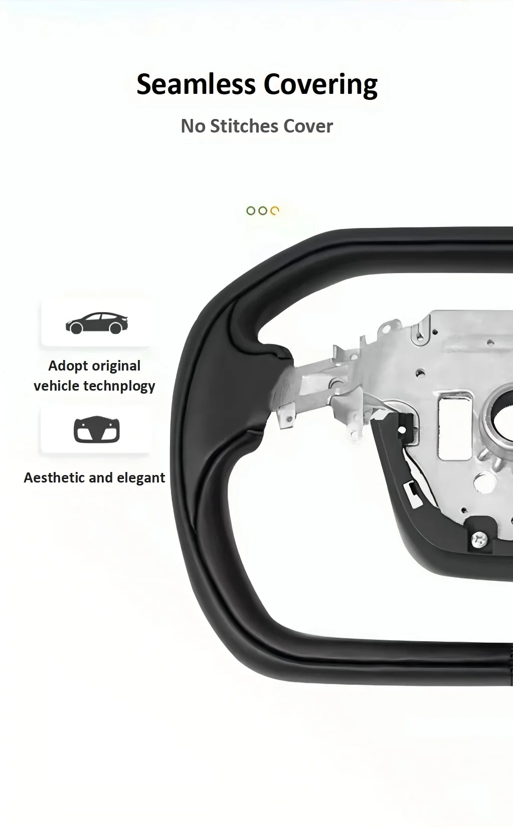 عجلة قيادة معلقة لطراز تسلا 3 هايلاند 2024-2025 ونموذج Y Juniper 2025 CYBER & YOKE طراز مخصص جلد نابا