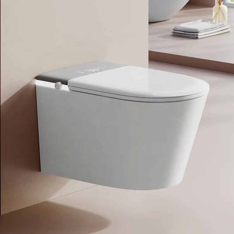

ZC1 2025 Wall Suspended Smart Toilet Bidet P Trap WC Intelligent Automatic Wall Hung Smart Toilet With Built in Flush