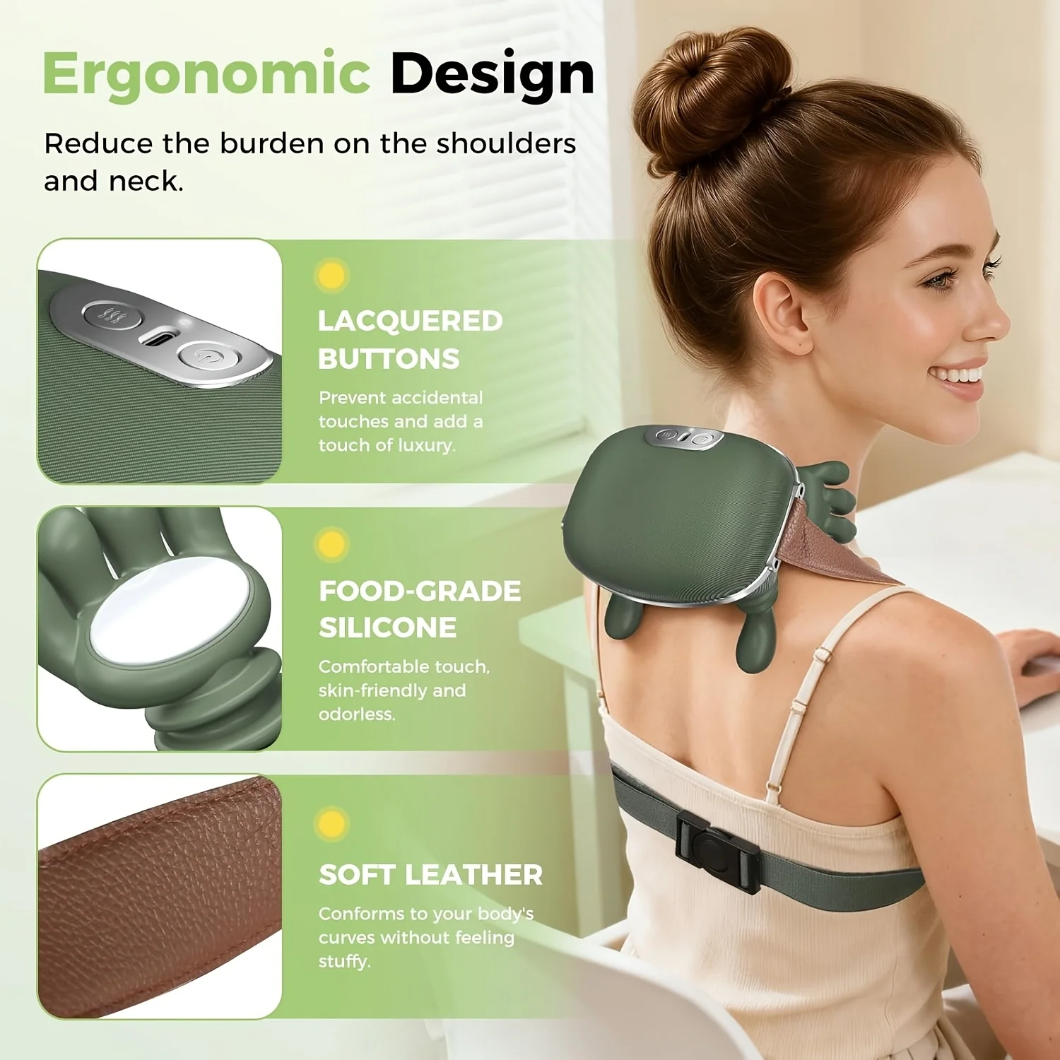 Ergonomic Deep Tissue Massager, Simulate Human 5 Fingers, Massages Neck, Shoulder, Back, Arm, Leg, Wireless USB