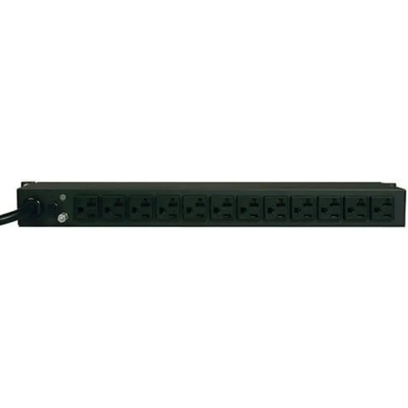 PDU ที่มีมิเตอร์, ปลั๊กไฟ10ช่อง (8 C13, 2 C19), 200-240โวลต์, อะแดปเตอร์ C20/L6-20P, 3.2 3.8kW, 12ฟุต, สายไฟ, 1U PDU แบบติดตั้งแบบเฟสเดียว