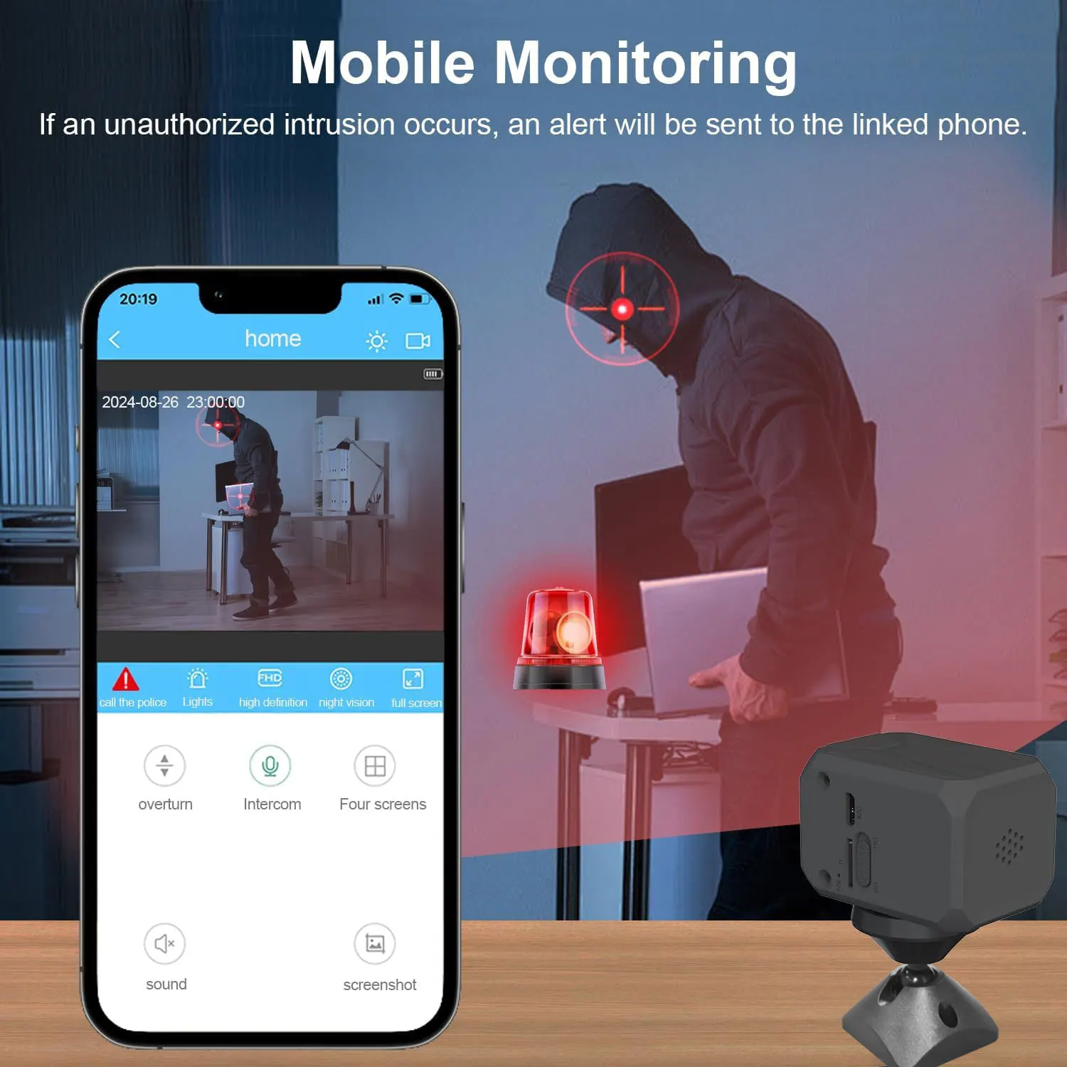 Dock Magnetic Mini WiFi Camera 5MP Battery Ptz Motion Detection and Night Vision WiFi Camera for Pets, Babies and Nannies