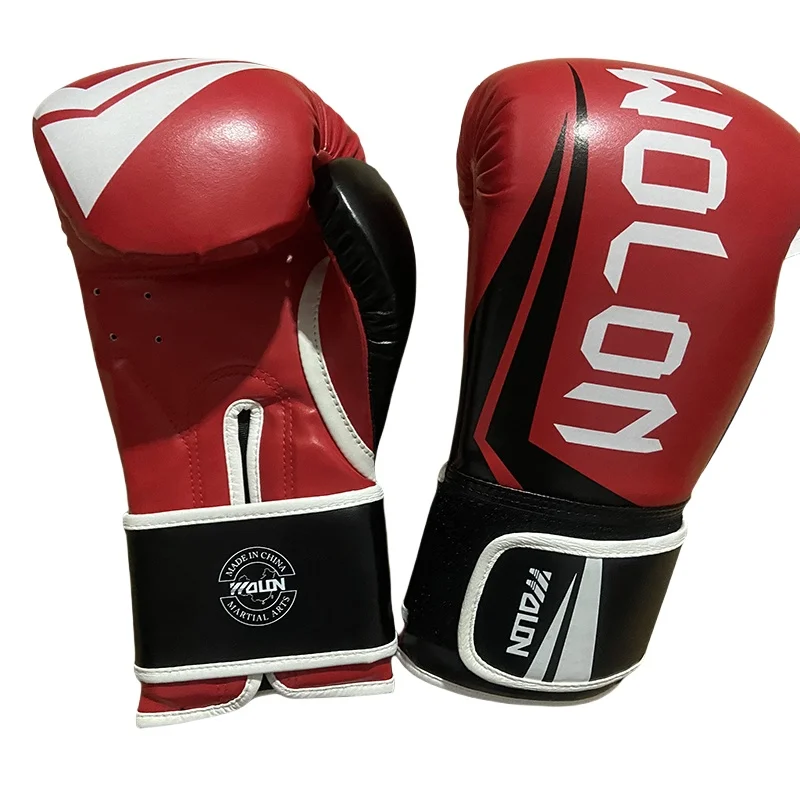 Wolon 10OZ Adult Boxing Gloves MMA Muay Thai Mitts Full Fingers Sanda Martial Arts Fight Bag Punch Training Equipment DEO