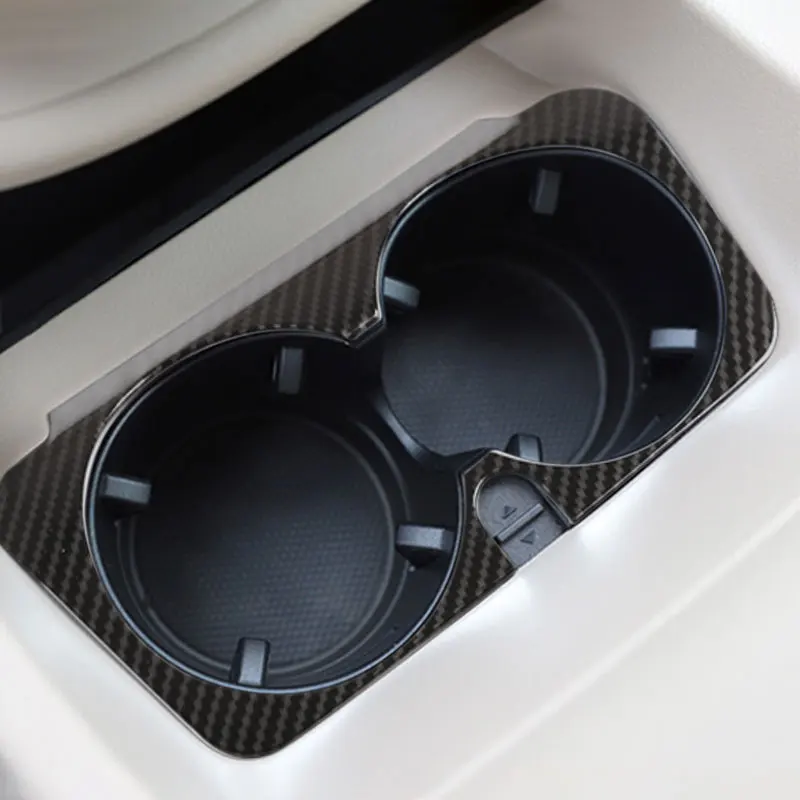 

ABS Carbon Fiber Car Styling Water Cup Holder Frame Trim Covers Stickers For Mercedes Benz GLC C E Class W205 W213 X253