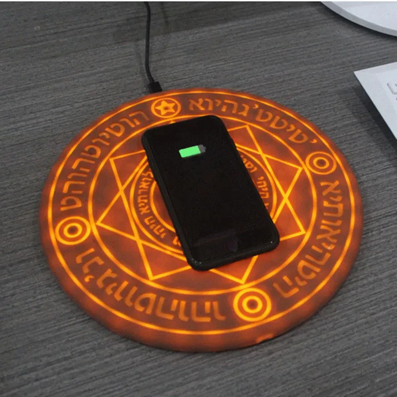 New round wireless charger Magic Circle wireless charger 10W fast charge with sound effects.