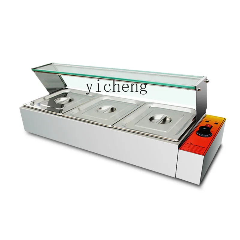 Tqh Bain Marie Rice Selling Stage Fast Food Heating Display Stand Constant Temperature Commercial Cooked Food Insulation Counter