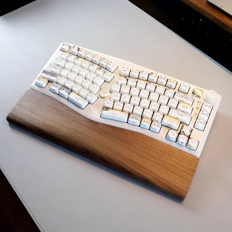 

Leobog A75 Keyboard Palm Stand Custom Walnut Wood Support Wrist Pad Adapter Hi98 K81 Resin Wrist Rest Mechanical Keyboard Office