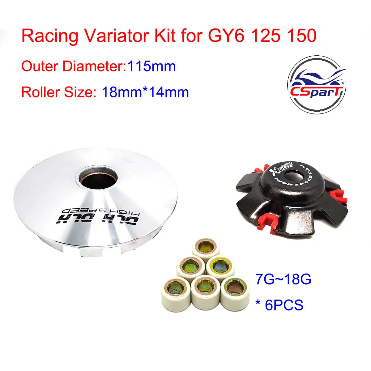 115MM 24MM 15MM  Racing Variator GY6 125CC 150CC 152QMI 157QMJ Kazuma Baotian Taotao SunL Keeway Buggy ATV Scooter Parts