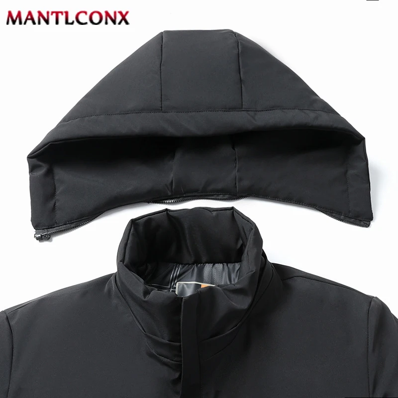 L-3XL Hooded Men\'s Winter Jacket Coat Fleece Lining Warm Snow Ski Working Coats Outdoors Windbreak Parkas with Zipper Pockets