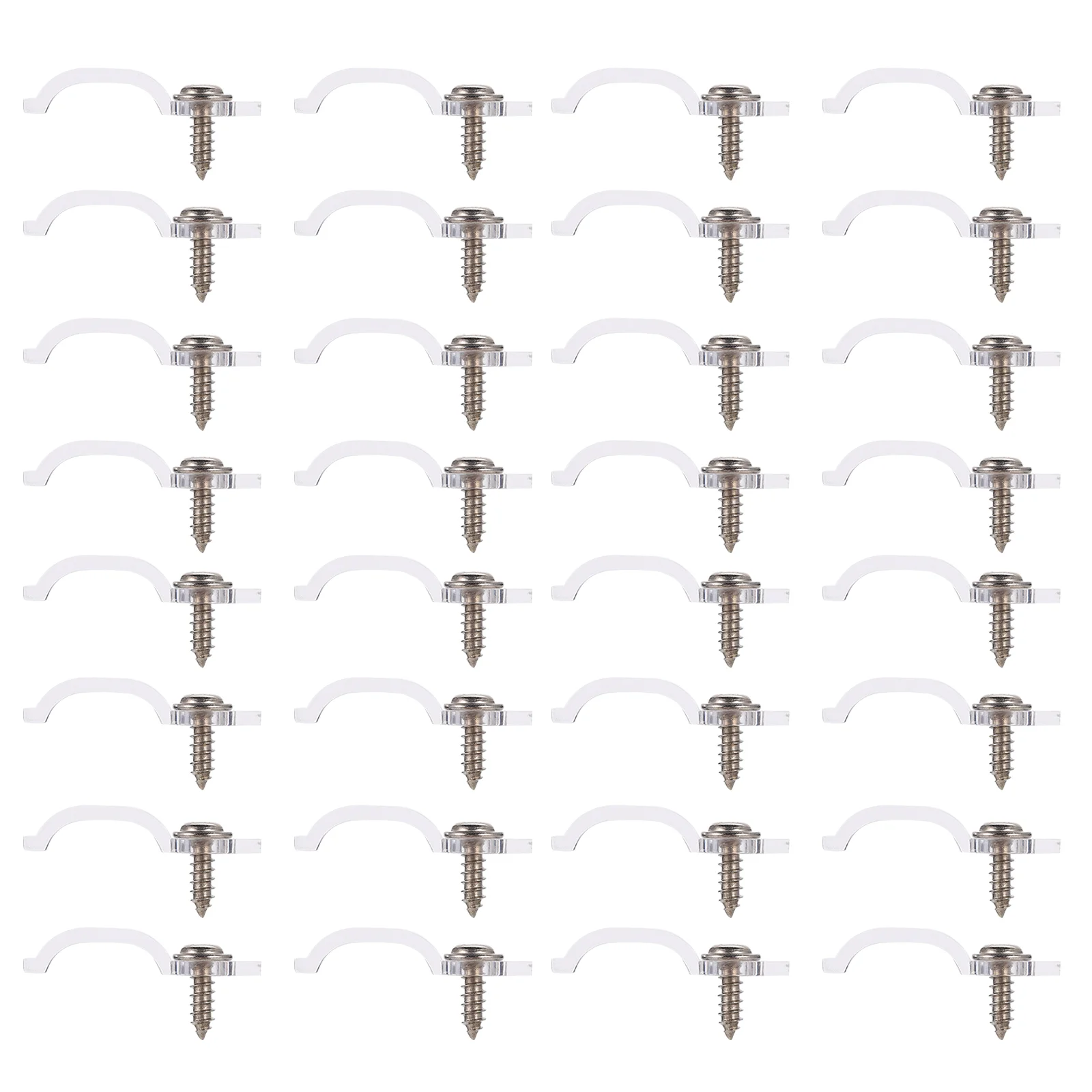 

100 Pcs LED Strip Clip Light Mounting Screws Brackets Buckle Holders Clear Rope Clips Abs Clamp Accessories