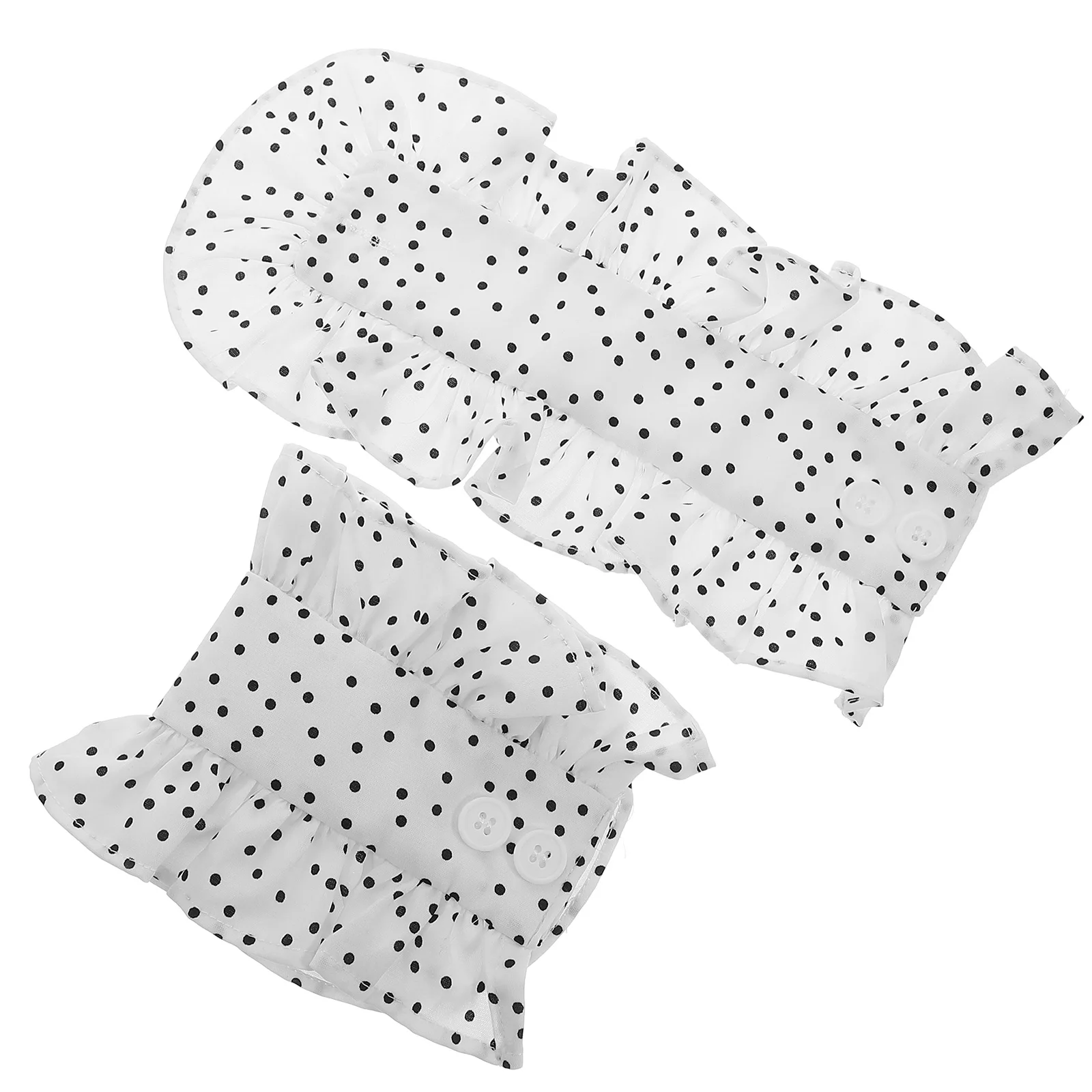 

1 Pair Detachable Ruffle For Women Elegant 3D Fake Puff Wrist Cuffs Costume Accessories Lace Cuff Dress Decor Elastic Sleeve