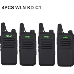4PCS WLN KD-C1 Mini วิทยุแบบพกพา UHF 400-520MHz 5W เครื่องส่งรับวิทยุ16ช่อง UHF