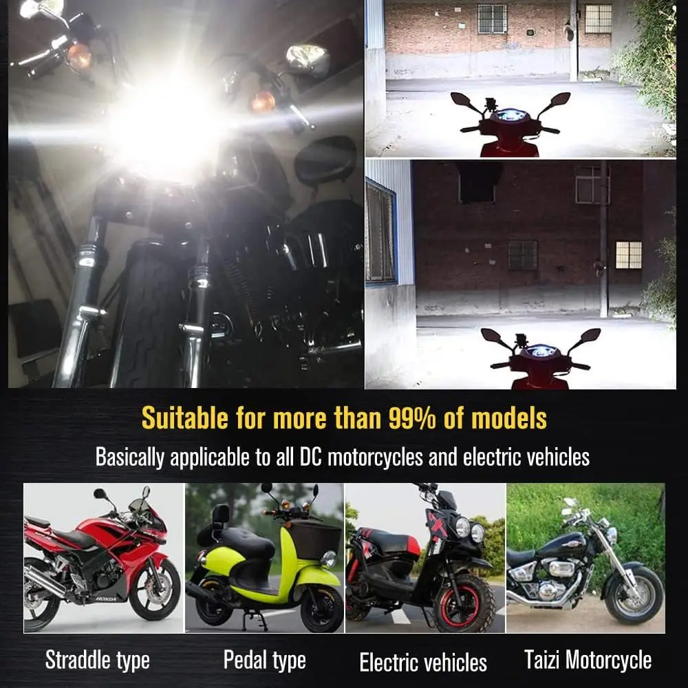 for Yamaha Kodiak Raptor 700 LED Lights, 4KB-84314-01-00 Bulb, Powerful Bright White H6M/P15d LED Directly Replace ATVs OEM 12V