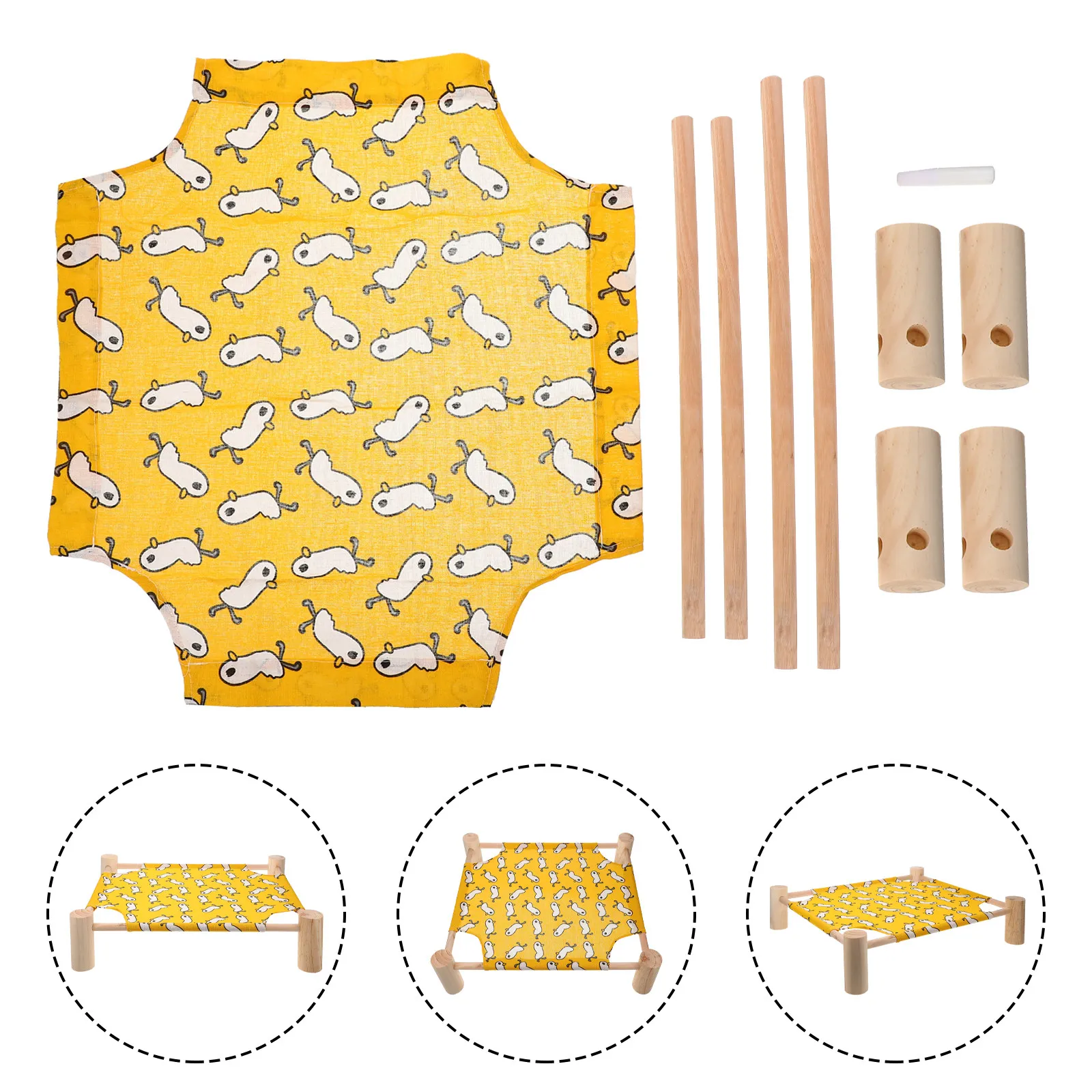 Exquisite Elevated Pet Hammock Bed Detachable Comfortable Cooling Lightweight Washable for Cat Dog Small Animals Home Decoration