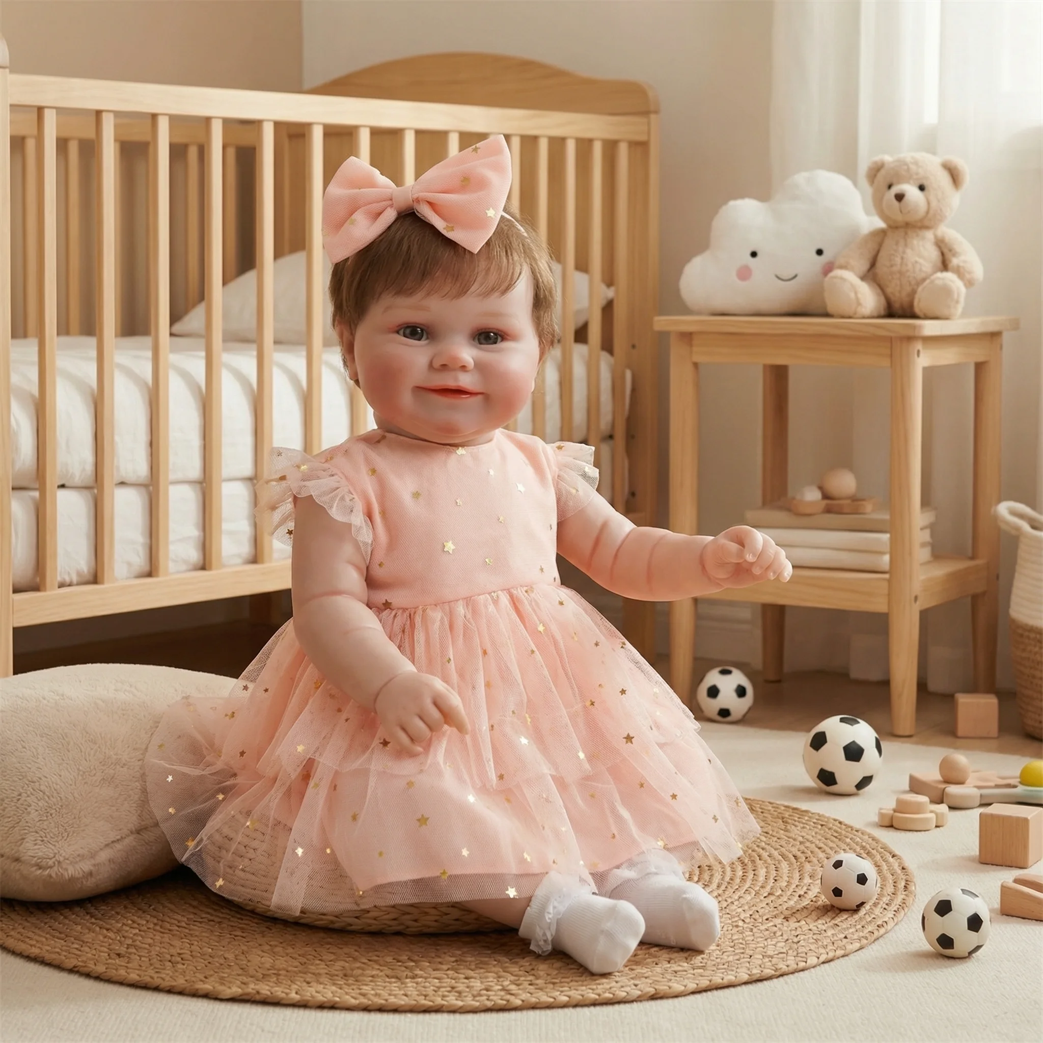 

Adorable Plush Bunny Reborn Doll With Realistic 3D Painted Skin, Visible Veins, Soft body ,Perfect Birthday Gift/Christmas Gift