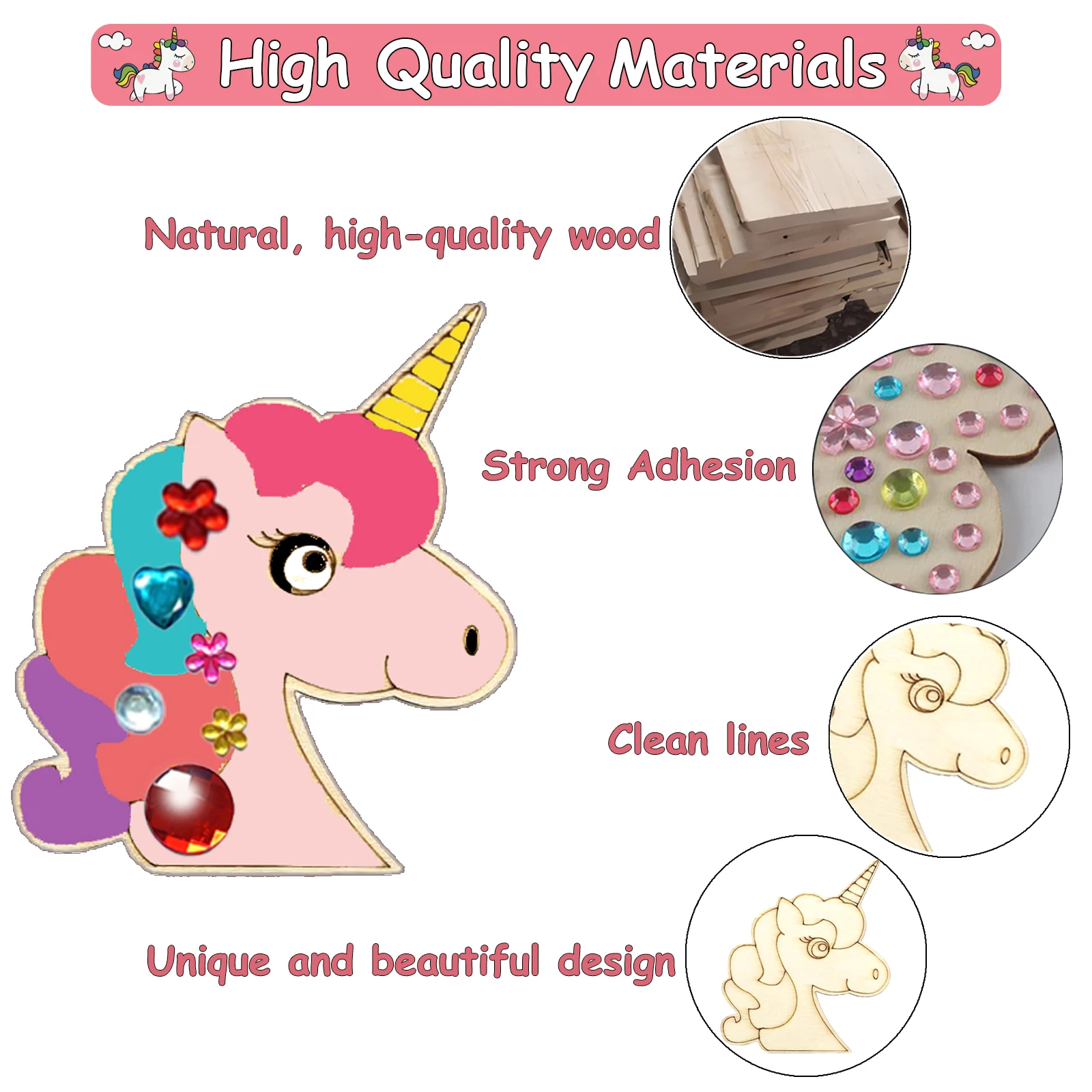 402-delige eenhoorn houten knutselset, eenhoorn knutselset, verjaardagsambachten, houtambachten maken, doe-het-zelf ambachten