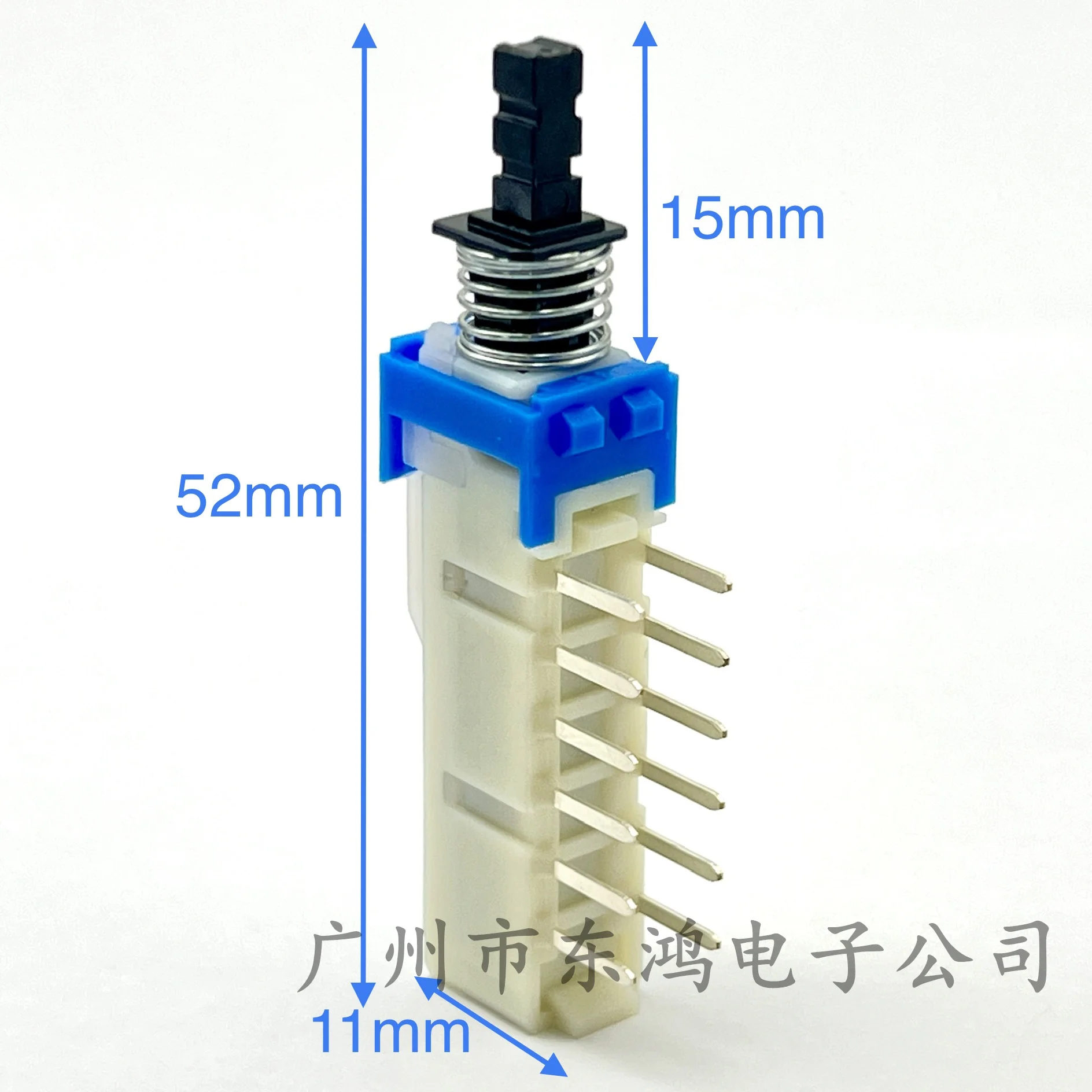 1 szt Japonia ALPS SPUN seria przełącznik kluczykowy dwurzędowy 12 stóp klawisz fortepianowy z przełącznikiem blokady samoblokujący długość 52MM czarny — zdjęcie produktu 3