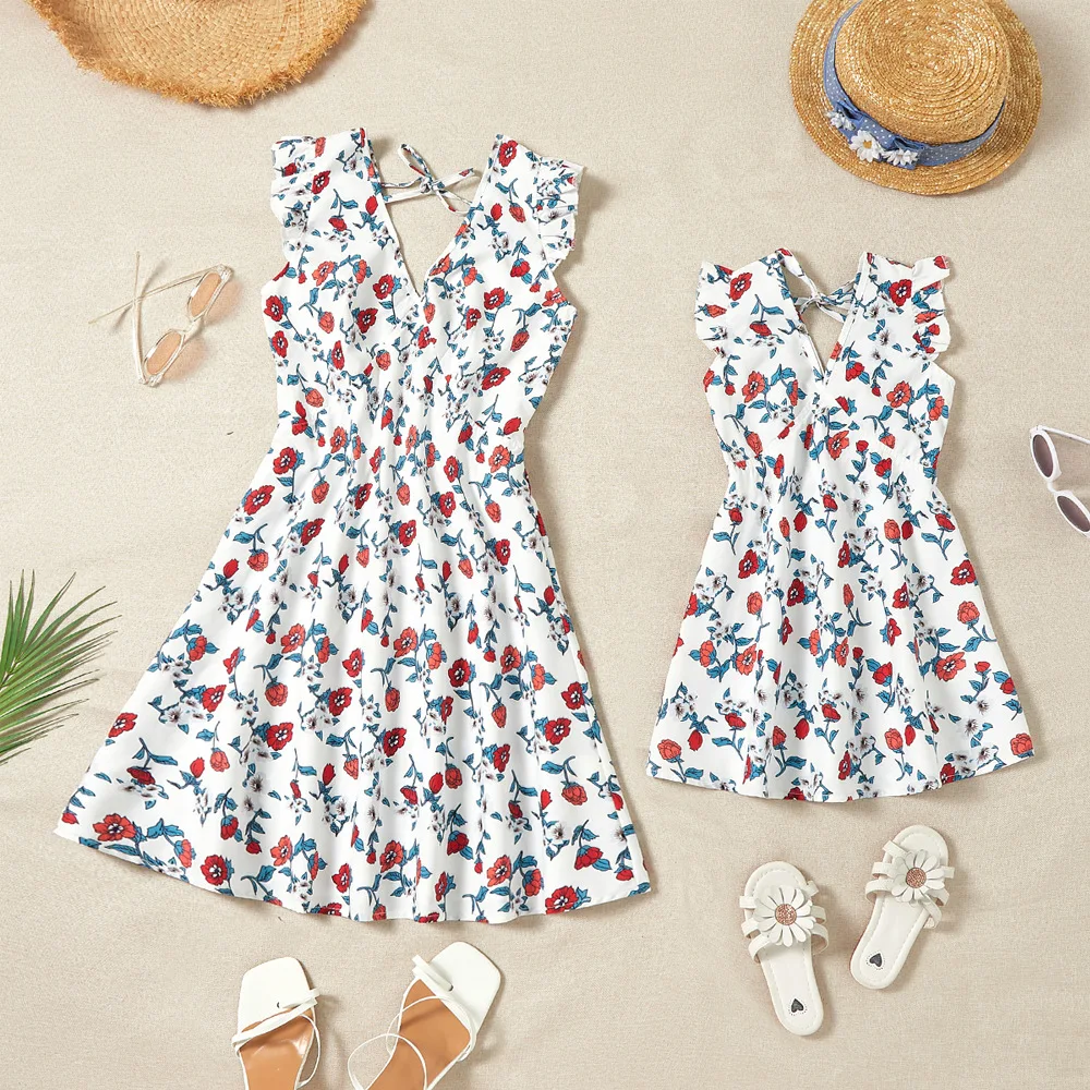 Summer Dresses Yours Clothing - 2026 Ouder-kind Rugloze Jurk Moeder Dochter